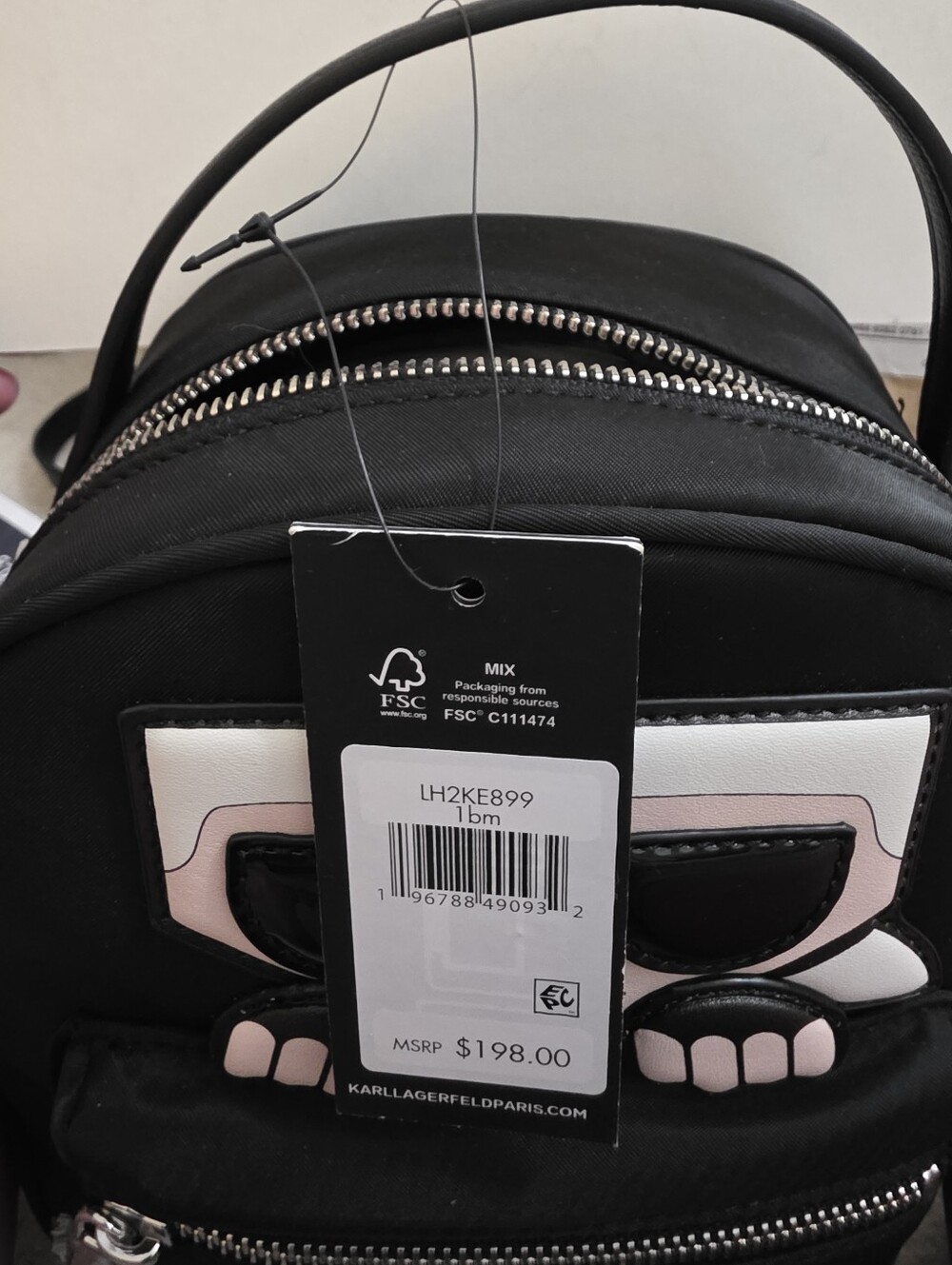 Karl Lagerfeld Paris NWT Amour Black Backpack Purse Retail $198 - Picture 6 of 7